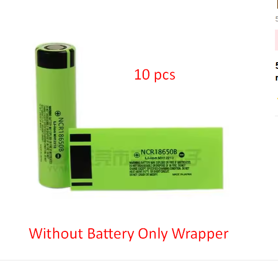 NCR 18650 lithium battery shrink film PVC heat shrinkable tube battery packaging skin packaging insulation tube 10 Pcs