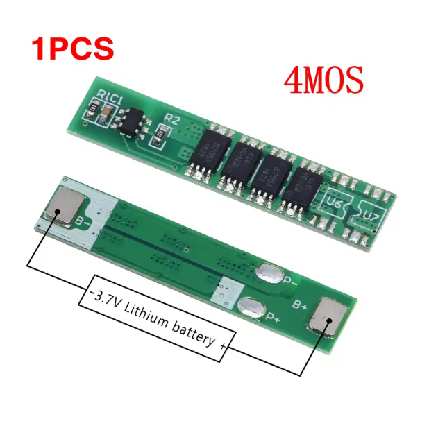 1S 10A 3.7V Li-ion 4MOS BMS PCM Battery Protection Board PCM for 18650 Lithium Lion Battery