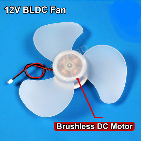 BLDC Brushless Fan Motor 12V Fan Core 3 Blades High Air Flow