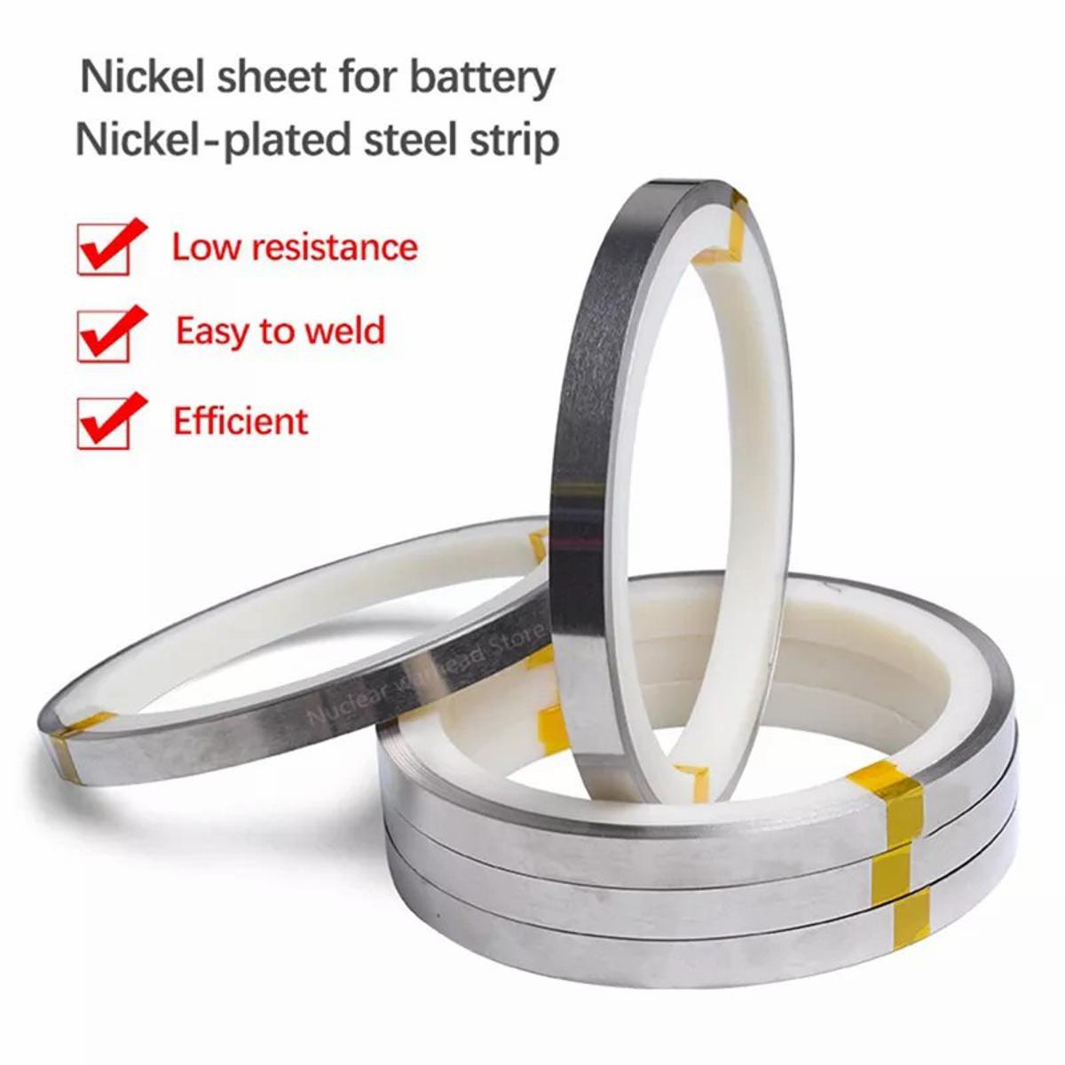 Nickel Strip For 18650 Li-ion Battery 0.1*5mm Nickel Sheet Plate Spot Welding 24 inch 2Feet