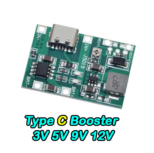 Type C J5109 3V 5V 9V 12V Booster Module Type-C Mini  Ups Circuit