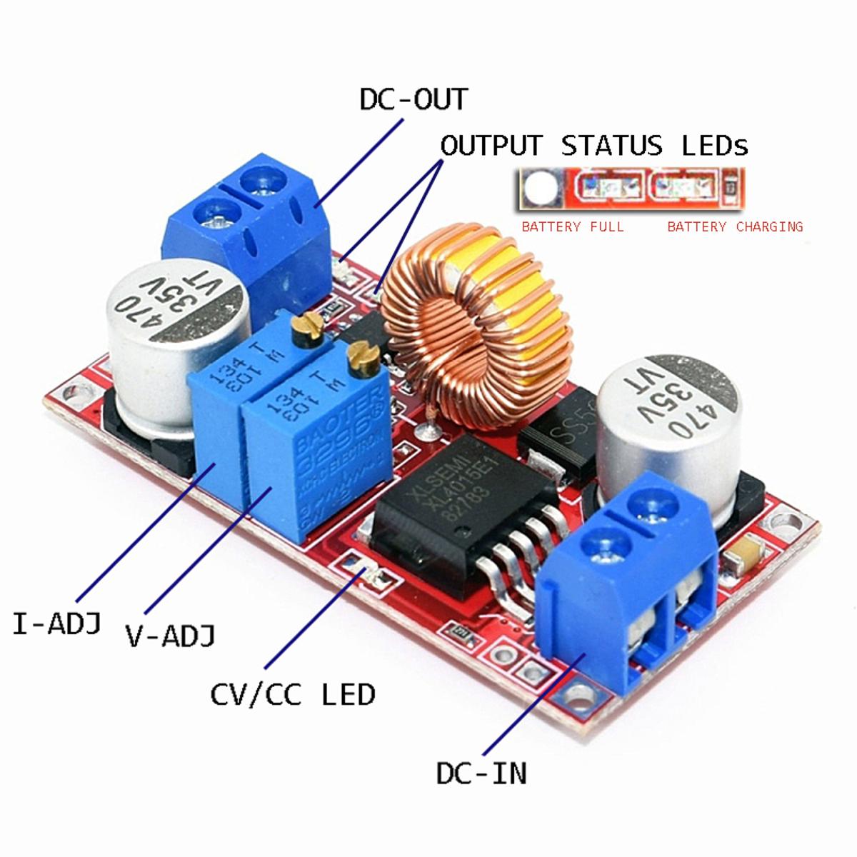 XL4015 Buck Converter DC DC Step Down XL4015 Module Buck Converter 5V-32V To 0.8V-30V 5A 75W XL4015 5A Module Adapters