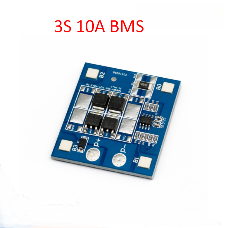 3S 12V 12A BMS | 18650 Lithium Battery Protection Board | 11.1V–12.6V | Balanced | Anti-Overcharge & Over-Discharge Protection